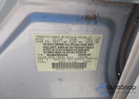 2011 Nissan Sentra 2.0Sr from USA, damaged, VIN 3N1AB6AP6BL652045